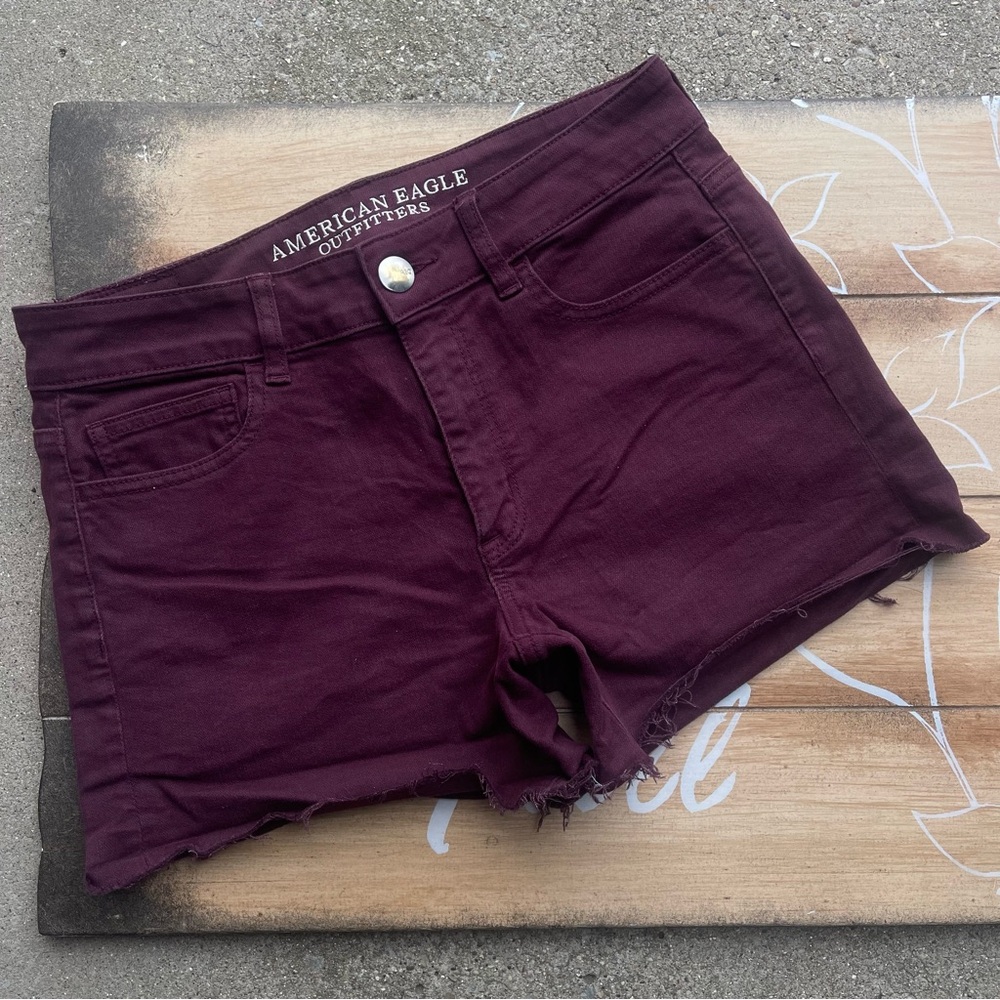 American Eagle Purple Jean Shorts Size 8